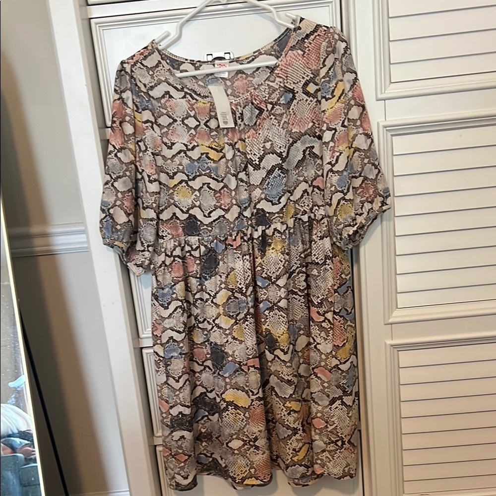 Multicolor Snake Print Dress